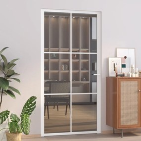 350591 vidaXL Porta de interior 102,5x201,5 cm vidro ESG e alumínio branco