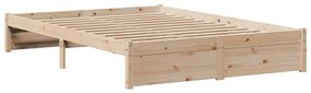Estrutura cama c/ cabeceira 140x190 cm pinho maciço