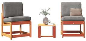 vidaXL 3 pcs conjunto lounge de jardim pinho maciço castanho-mel