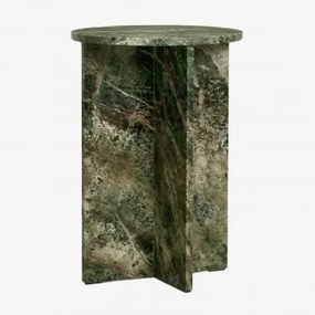 Mesa Auxiliar Redonda Ø35 Cm Em Mármore Mencia Mármore Verde Forest - Sklum