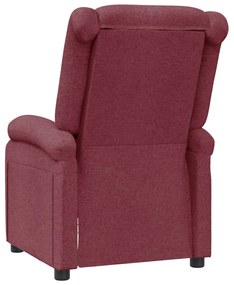 Poltrona reclinável tecido vermelho tinto