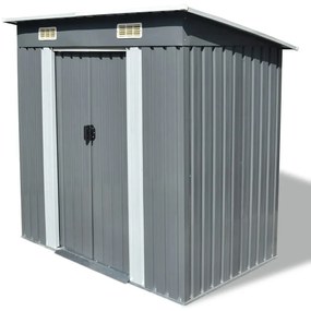 vidaXL Abrigo de jardim metal cinzento