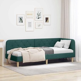 vidaXL Estrutura de Cama de Canto Verde Escuro 80 x 200 cm tecido