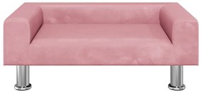 Cama para cães 70x45x26,5 cm veludo rosa