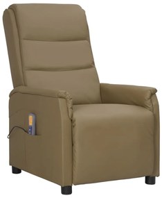 338951 vidaXL Poltrona de massagens reclinável couro artificial cappuccino