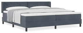 Cama Box com Colchão vidaXL Cinza Escuro 200x200 cm Veludo