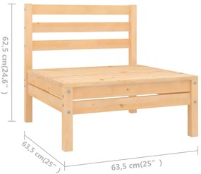 6 pcs conjunto lounge de jardim pinho maciço
