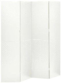 vidaXL Divisória de quarto com 4 painéis aço 160x180 cm branco