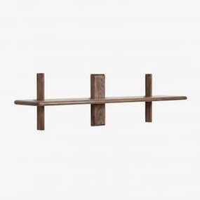 Pack De 2 Prateleiras De Parede ↔︎120 Cm Em Madeira De Acácia Erisu Castanho-acácia Escuro - Sklum