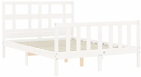Cama sem colchão 120x200 cm madeira de pinho maciça branco