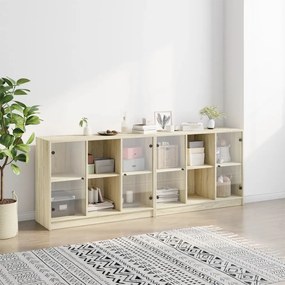 Estante c/ portas 204x37x75 cm deriv. madeira carvalho sonoma