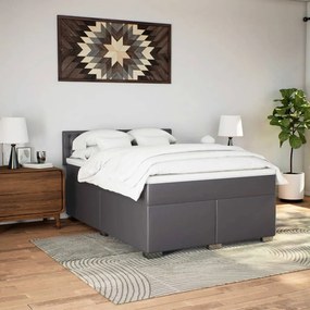 Cama com Molas/Colchão e Luzes Led - 160x200 cm - Couro Artificial Cin