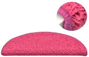 Tapete/carpete para degraus 15 pcs 56x17x3 cm rosa