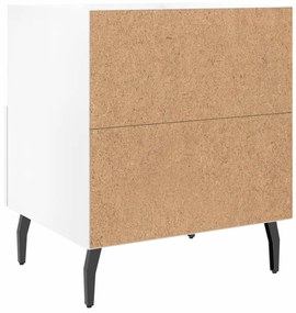 Mesas de cabeceira 2pcs derivados de madeira branco brilhante