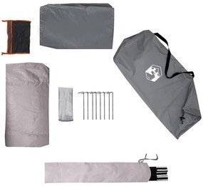 Tenda de campismo p/ 1 pessoa impermeável cinzento e laranja