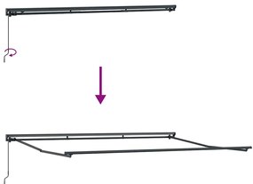 Toldo Retrátil Manual Azul e Branco 450x300 cm