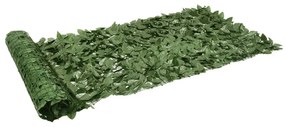vidaXL Tela de varanda com folhas verde-escuras 200x100 cm