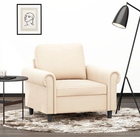 vidaXL Poltrona 60 cm veludo cor creme