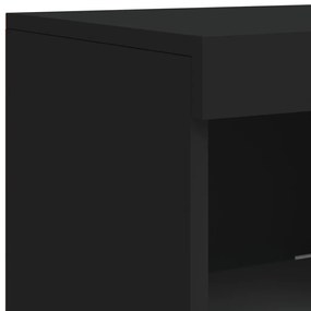 Aparador com luzes LED 41x37x100 cm preto