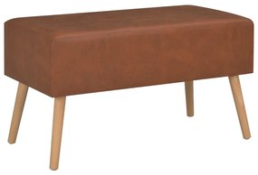 Banco com gavetas 80 cm couro artificial castanho