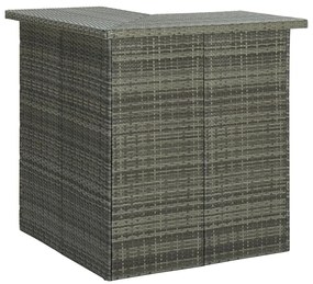 8 pcs conjunto de bar p/ jardim c/ almofadões vime PE cinzento