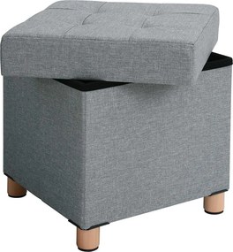 Banco com arrumação dobrável 38 x 38 x 40 cm Cinzento Claro