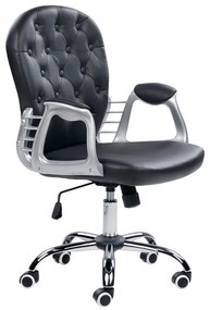 Cadeira de escritório em pele sintética preta PRINCESS Beliani