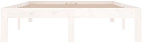 Estrutura cama pequena casal 120x190 cm pinho maciço branco