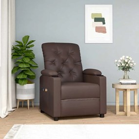 vidaXL Poltrona de massagens elevatória couro artificial castanho