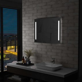 144706 vidaXL Espelho de parede LED para casa de banho 80x60 cm
