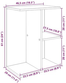 Mesas cabeceira 2pcs 46,5x29x61cm deriv.madeira carvalho fumado