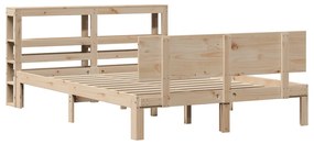 Estrutura cama c/ cabeceira 120x190 cm pinho maciço