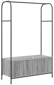 Cabideiro com Prateleiras Cinza Sonoma 100x44x160 cm