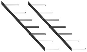 vidaXL Garrafeiras de parede para 14 garrafas 2 pcs metal preto