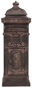 Caixa correio coluna estilo vintage alumínio inoxidável bronze