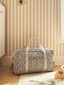 Saco de mudas Canvas club leopardo bege estampado