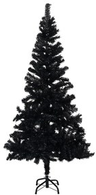 329180 vidaXL Árvore de Natal artificial com suporte 240 cm PVC preto