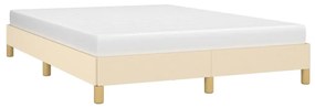 Estrutura de cama sem colchão 160x200 cm tecido cor creme