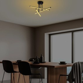 Candeeiro de Teto Ledflower – Preto – 51x26x51 cm