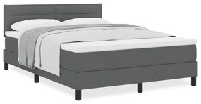 Cama Cinza Escuro com Mola Box e Colchão 140x200 cm Tecido