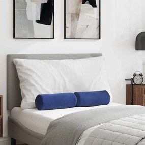 vidaXL Almofadas de Apoio 2 pcs Azul Polícia Ø 15 x 40 cm