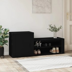 816745 vidaXL Sapateira 130x35x54 cm derivados de madeira preto