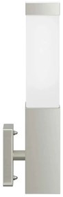 Luminárias de Parede Externas 2 pcs Prateado Aço Inoxidável IP44