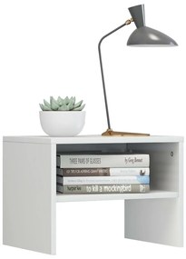 Mesa-de-cabeceira 40x30x30 cm contraplacado branco brilhante