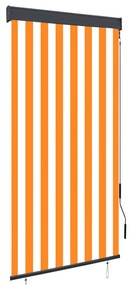 vidaXL Estore de rolo para exterior 80x250 cm branco e laranja
