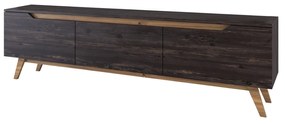 Móvel de TV D1 – Preto e Nogueira – 180 cm x 48,6 cm x 35 cm