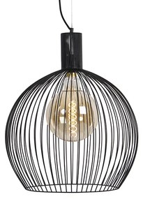 Candeeiro de suspensão redondo design preto 50 cm - Dos Moderno