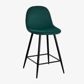Pack De 2 Bancos Altos Em Veludo Glamm Preto & Verde Selva & ↑65 Cm - Sklum