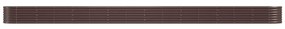 Canteiro elevado jardim 620x80x36cm aço revestido a pó castanho