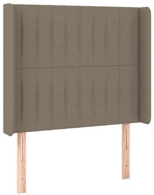 Cama box spring + colchão/LED 80x200cm tecido cinza-acastanhado